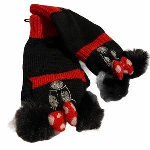 Disney Parks Minnie Mouse Kids Gloves Open Tips